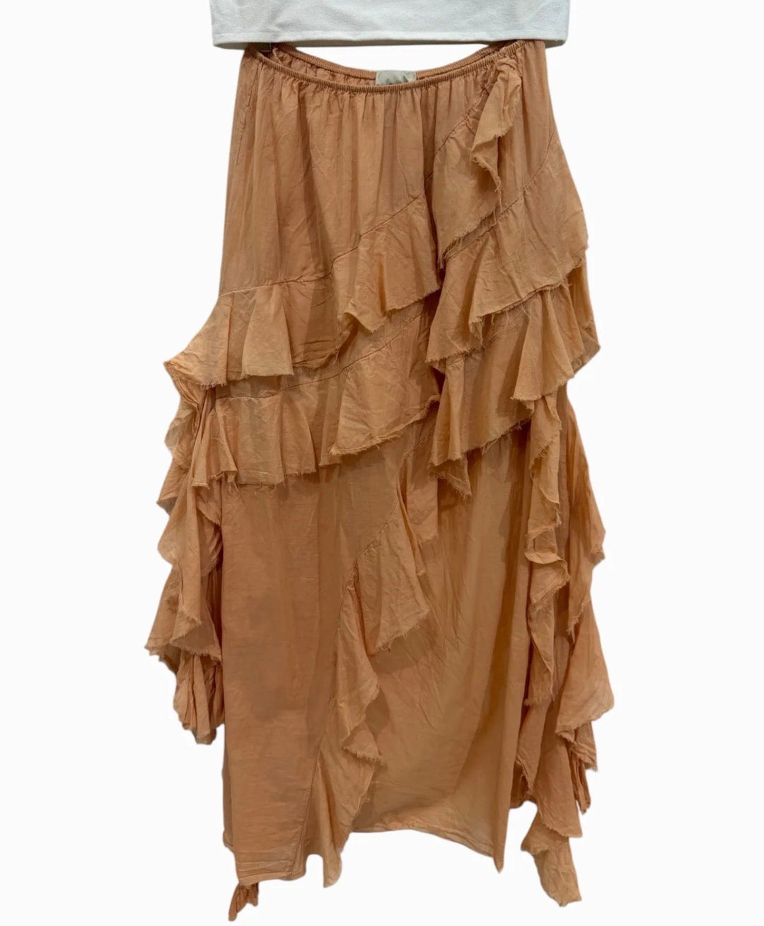 Garconne Cotton Maxi Asymmetrical Ruffled Skirt - clever alice
