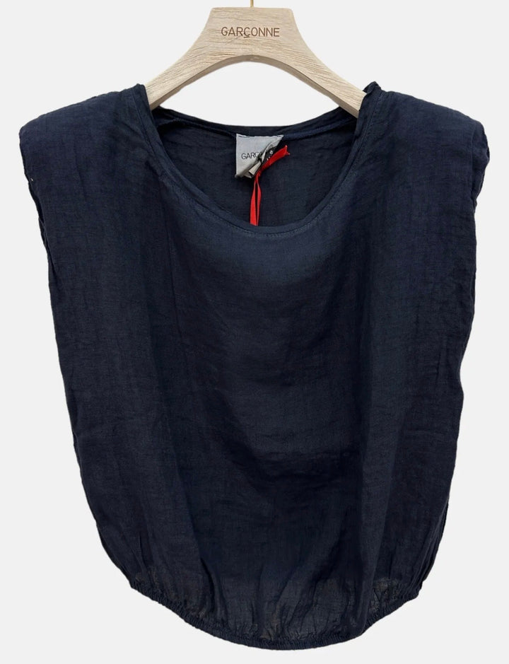 Garconne Crop Linen Top - clever alice