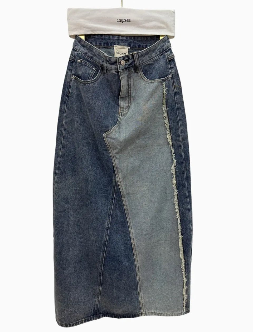Garconne Denim Two Tone Skirt - clever alice