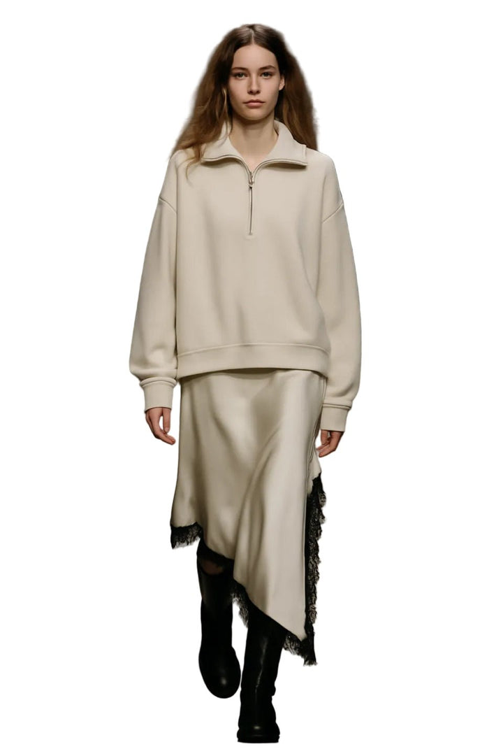 Garconne Lily Satin Skirt with Lace Trim - clever alice