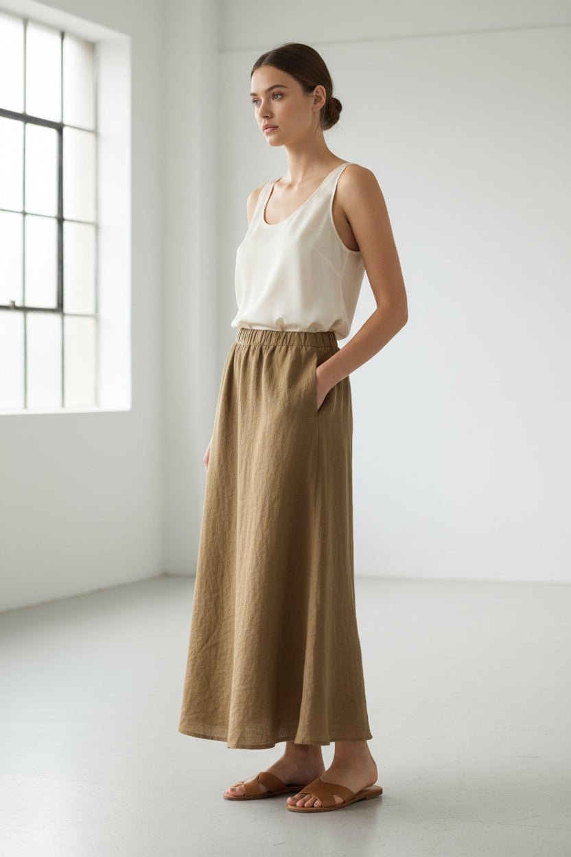 Garconne Linen Maxi Skirt - clever alice