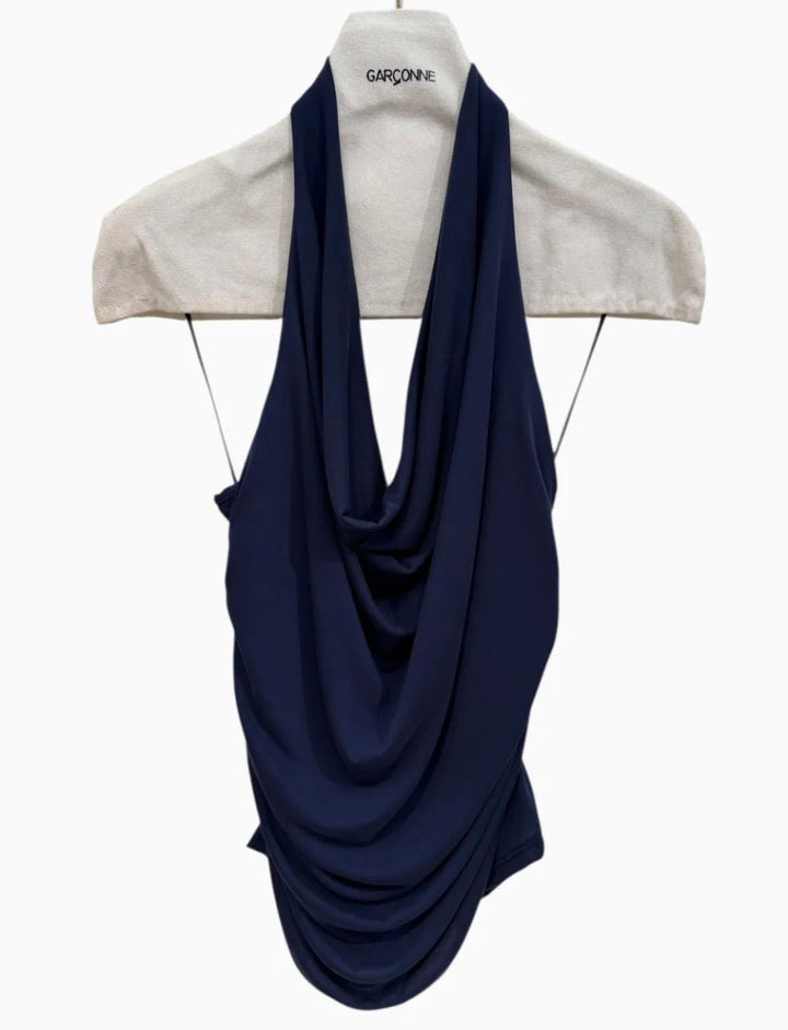 Garconne Plunging Halter Top - clever alice