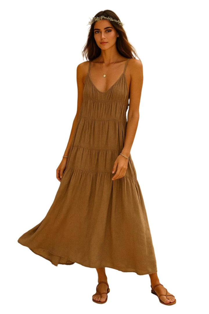 Garçonne Ruched Maxi Dress - clever alice