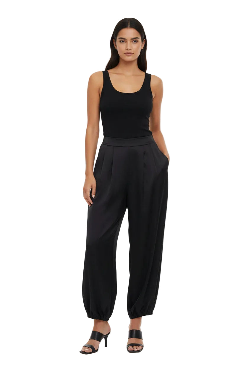 Garconne Satin Bubble Hem Trousers - clever alice