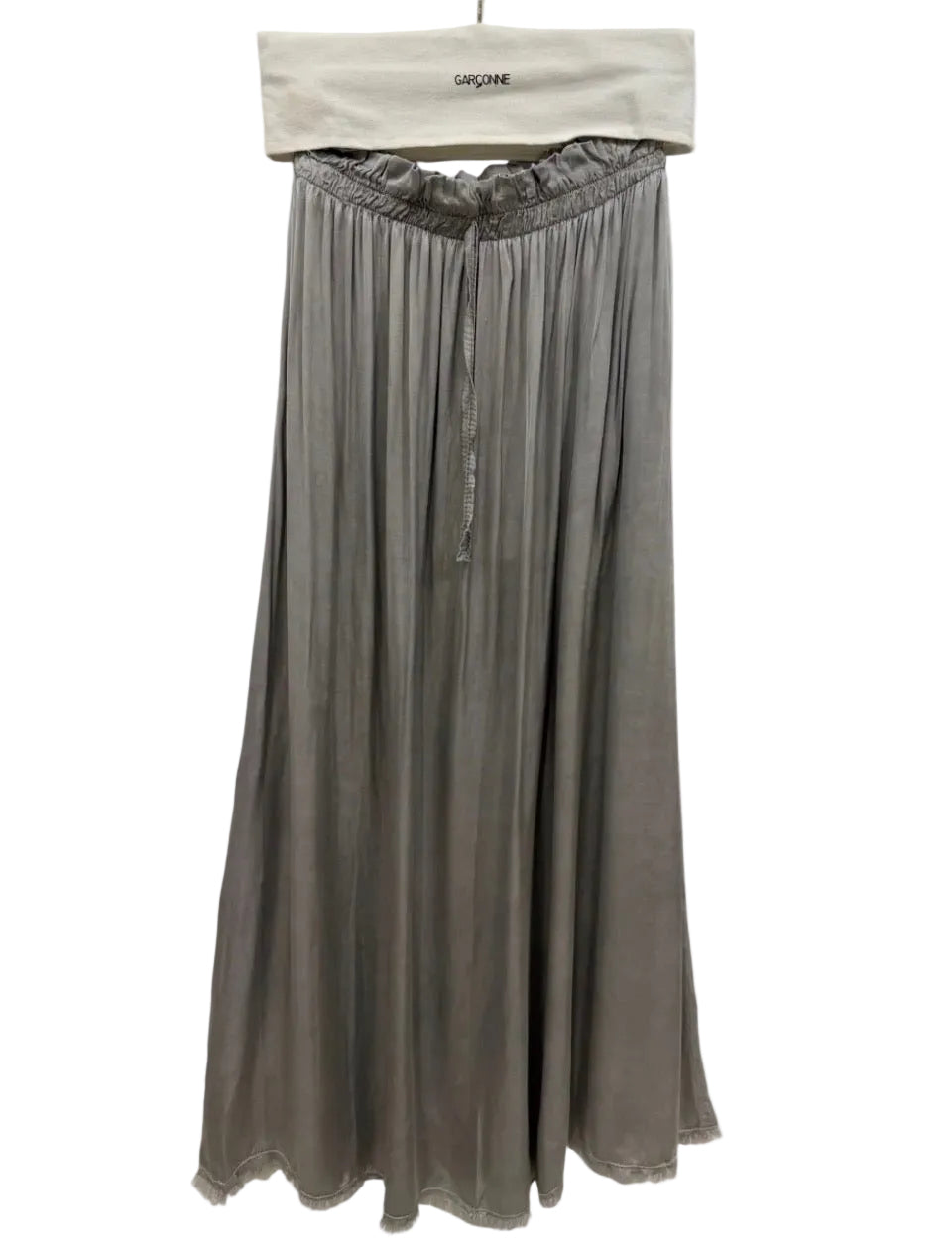 Garconne Satin Drawstring Maxi Skirt - clever alice