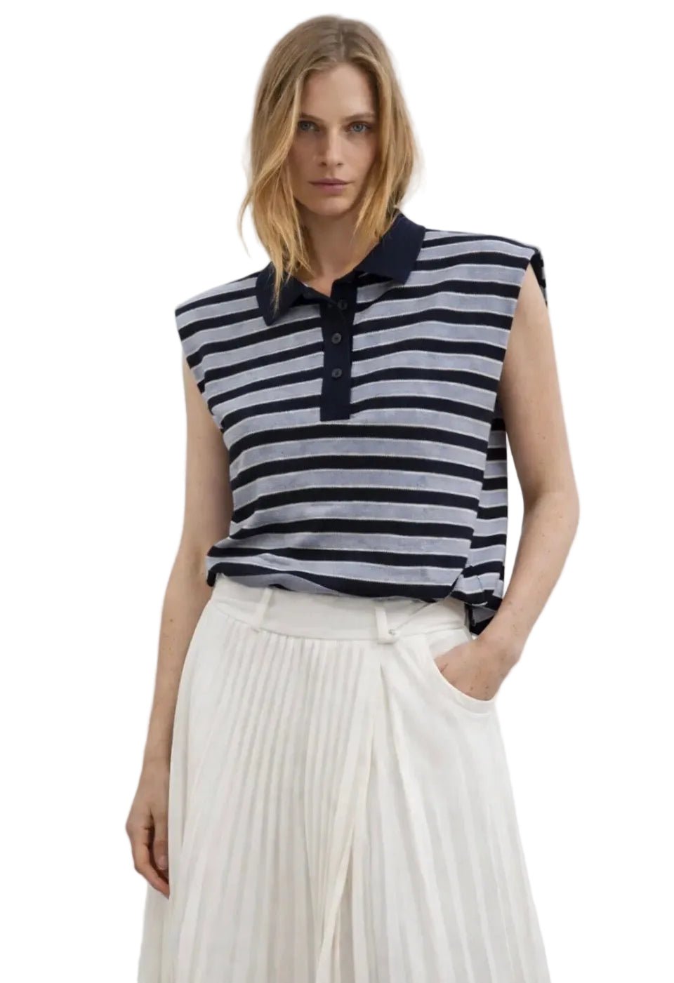 Garconne Sleeveless Striped Rugby Top - clever alice