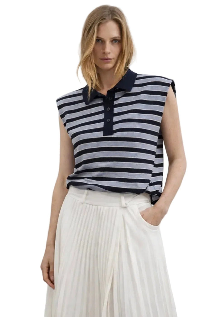 Garconne Sleeveless Striped Rugby Top - clever alice