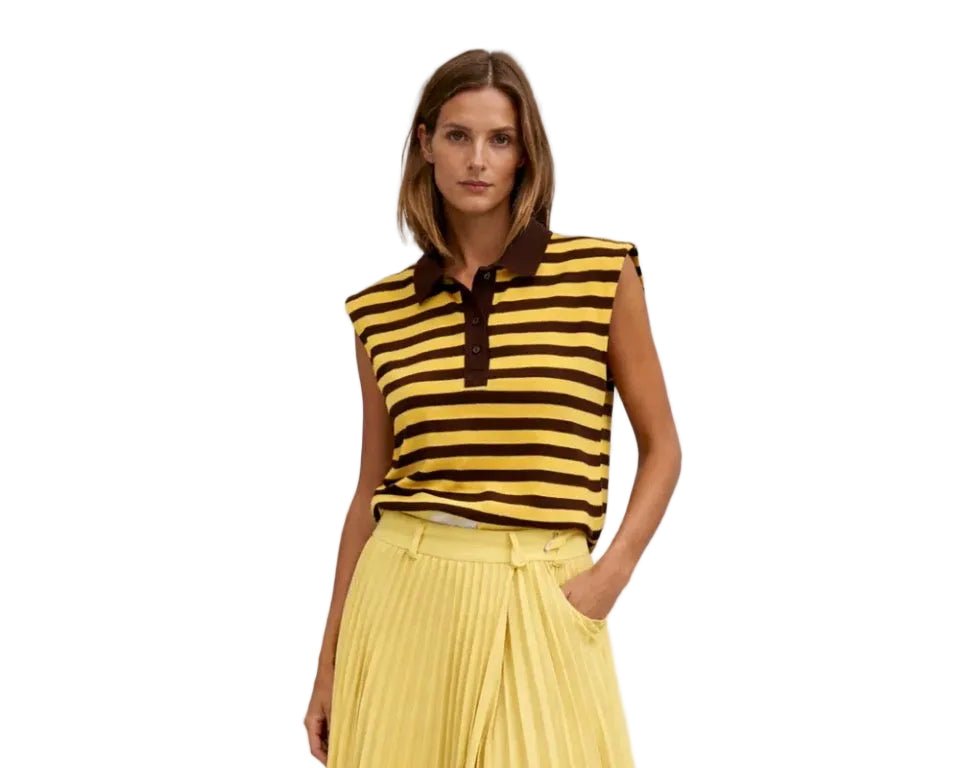Garconne Sleeveless Striped Rugby Top - clever alice