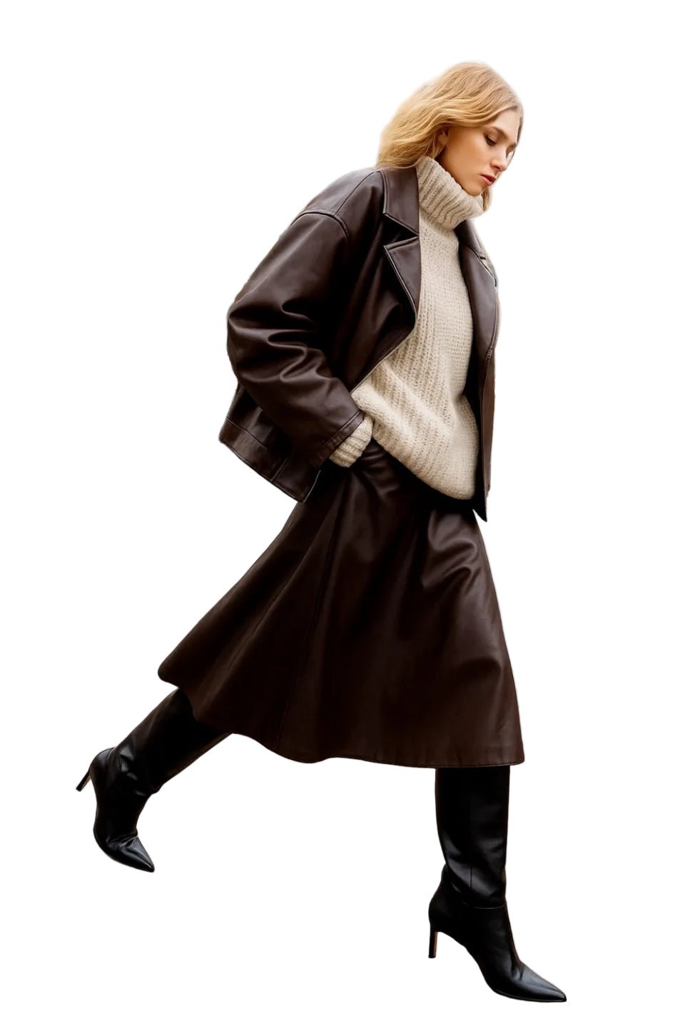 Garconne Vegan Leather Skirt - clever alice