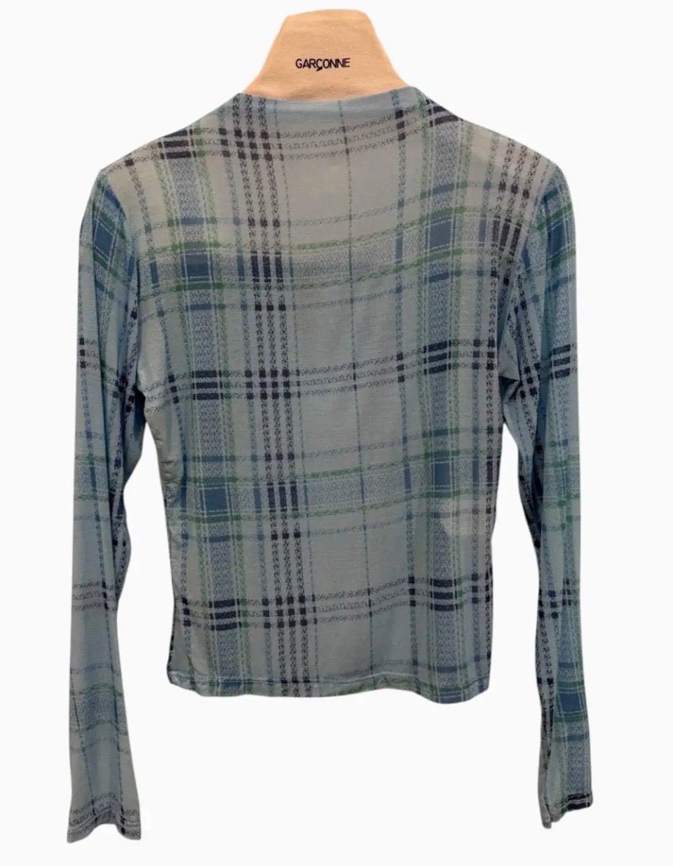Garconne Viv Semi - Sheer Plaid Long Sleeve Top - clever alice