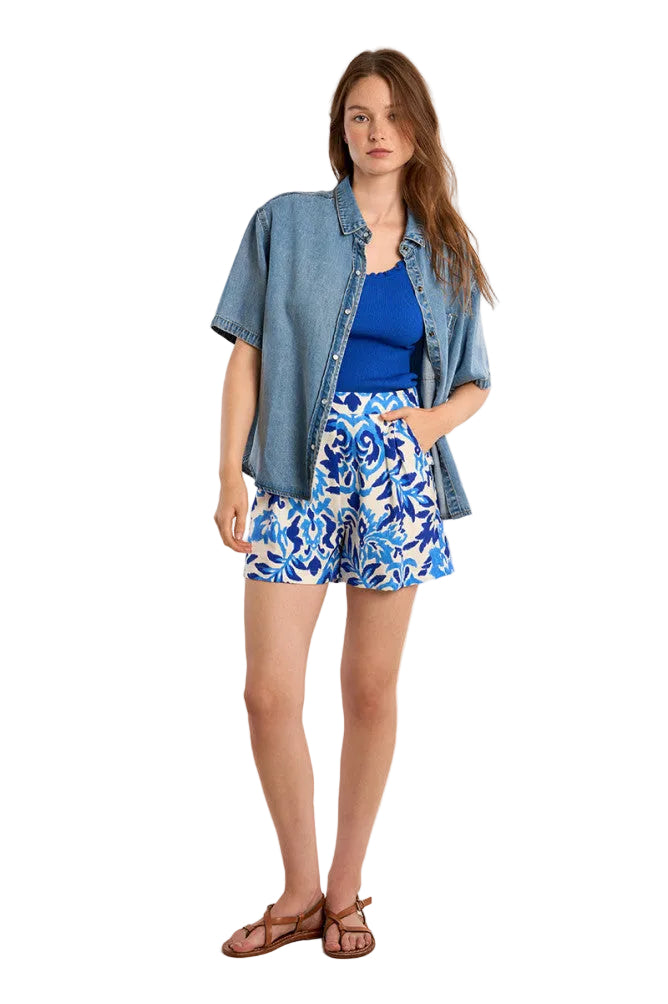 Molly Bracken High Waisted Wave Print Shorts