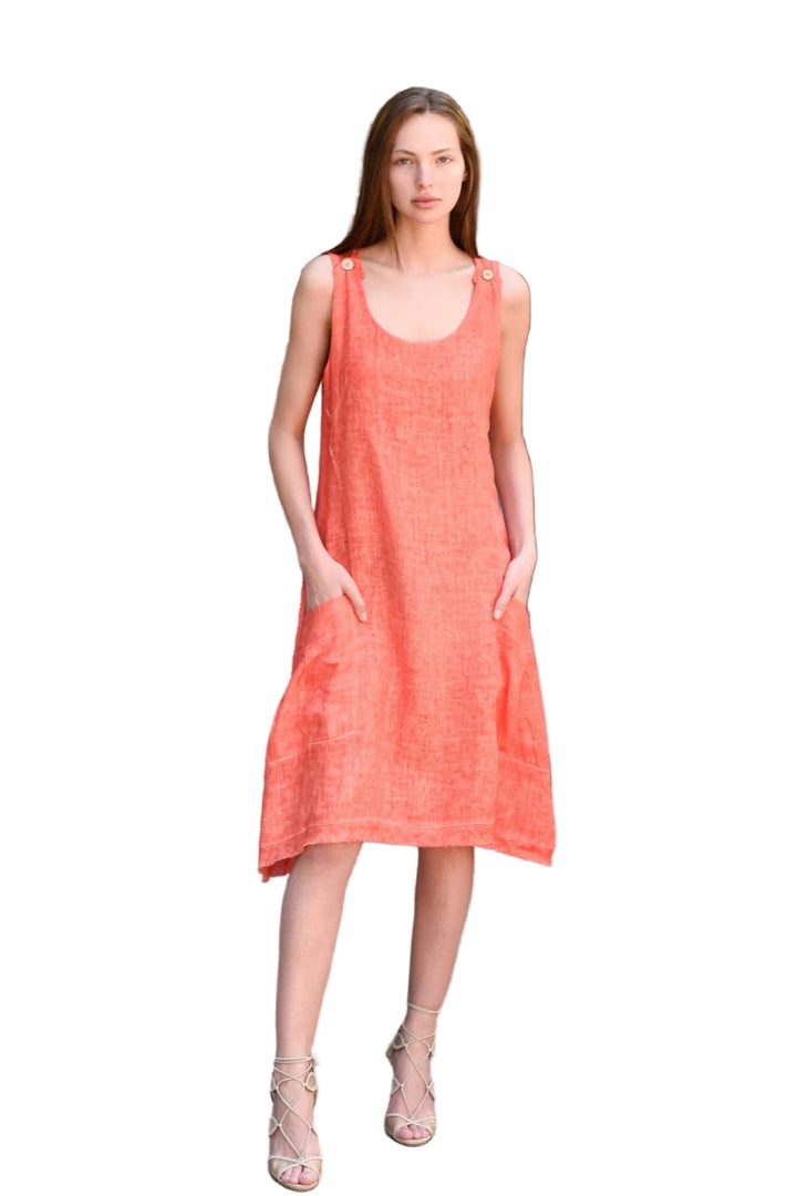 Inizio Button Closure Strap Short Dress - INP90772 - clever alice