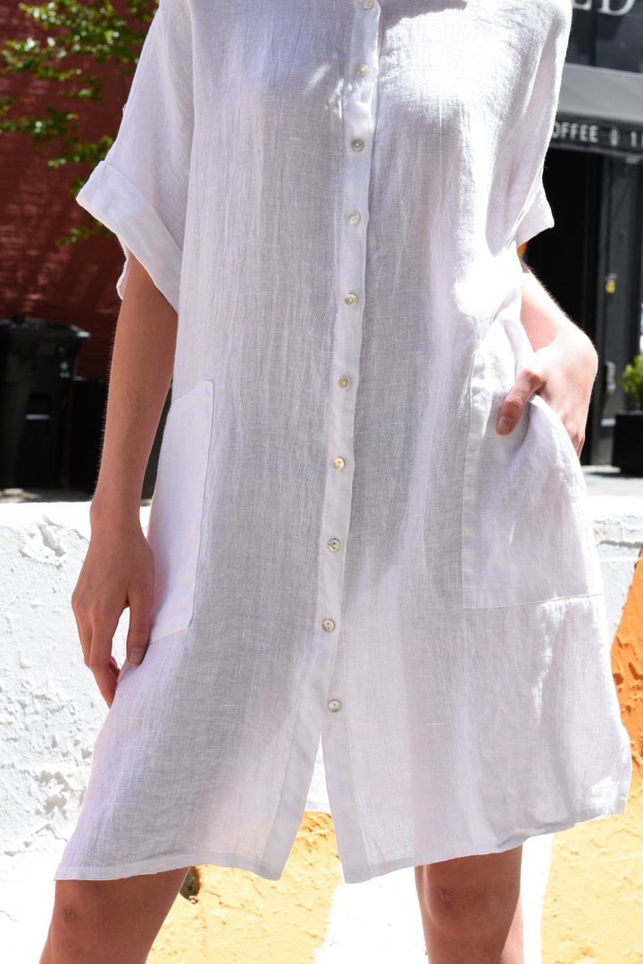 Inizio Button Down Shirt Dress - 90977 - clever alice
