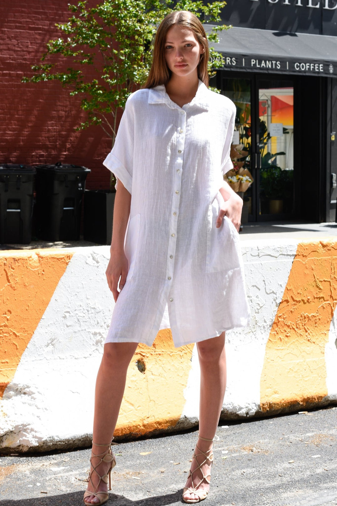 Inizio Button Down Shirt Dress - 90977 - clever alice