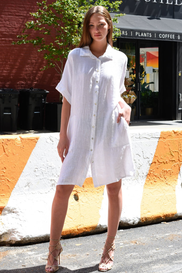 Inizio Button Down Shirt Dress - 90977 - clever alice