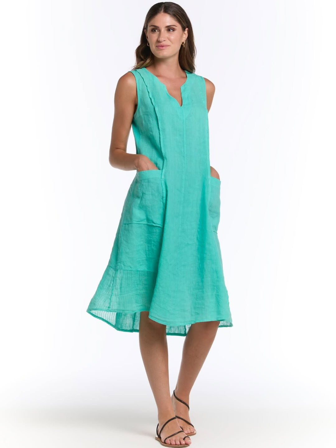 Inizio Deep V Midi Dress - clever alice