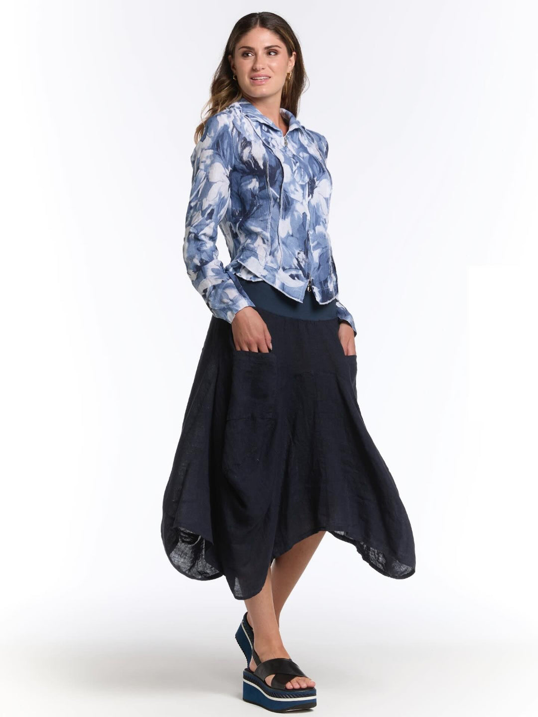 Inizio Italian Linen Skirt - clever alice