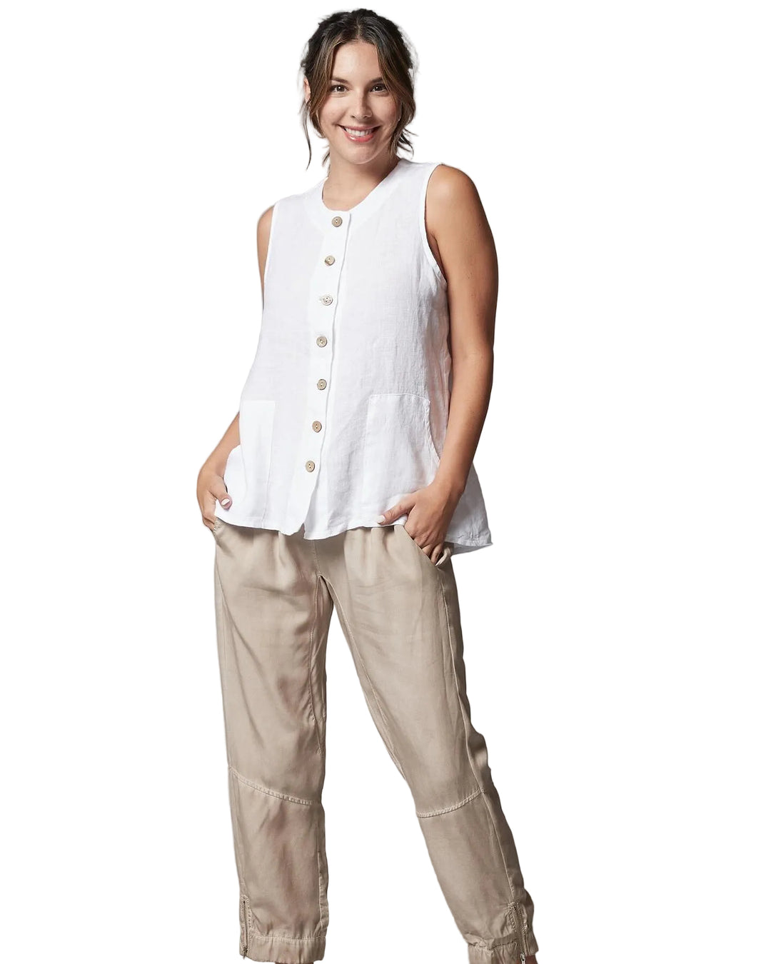Inizio Lyocell Crop Pant - clever alice