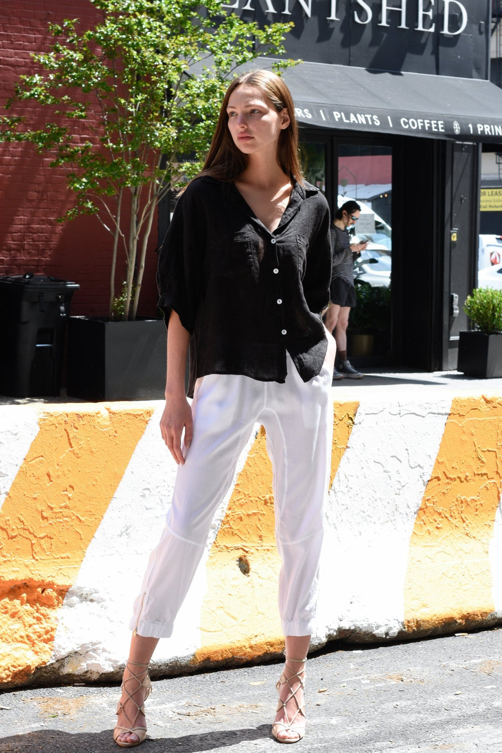 Inizio Short Sleeve Cropped Button Down Shirt - 7619 - clever alice