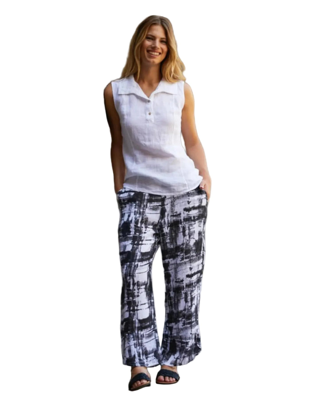 Inizio Sleeveless Collared Top - clever alice