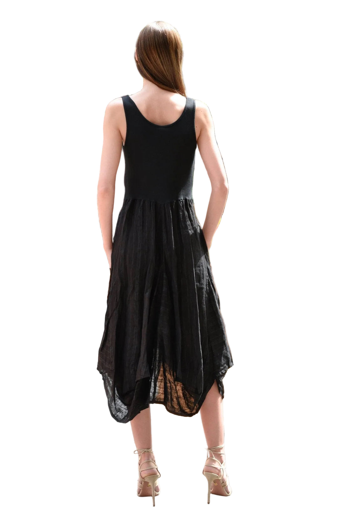 Inizio Striped Double Pocket Midi Dress - 9779 - clever alice