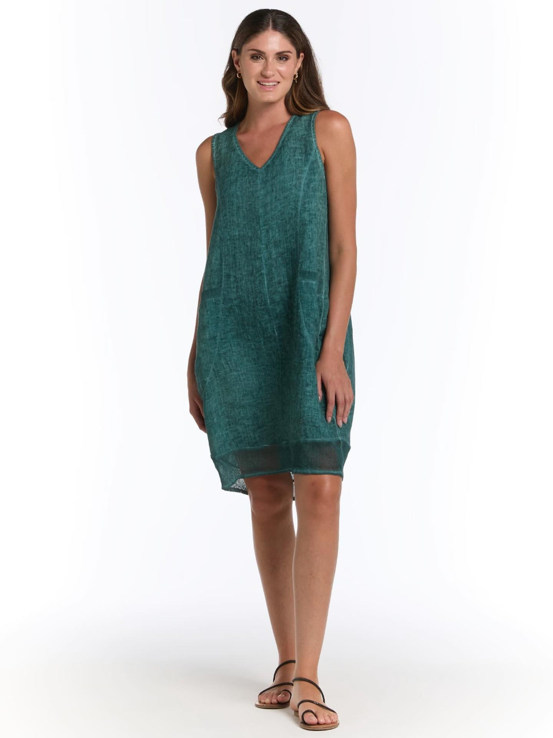 Inizio V Neck Sleeveless Dress - clever alice