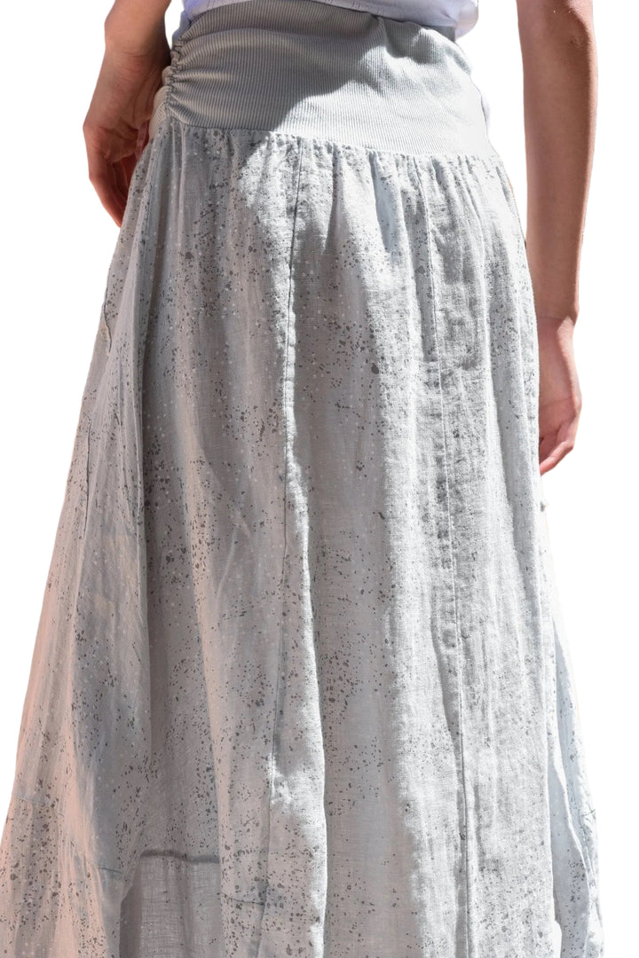Inizio Wide Cotton Waistband Print Maxi Skirt - 1363 - clever alice