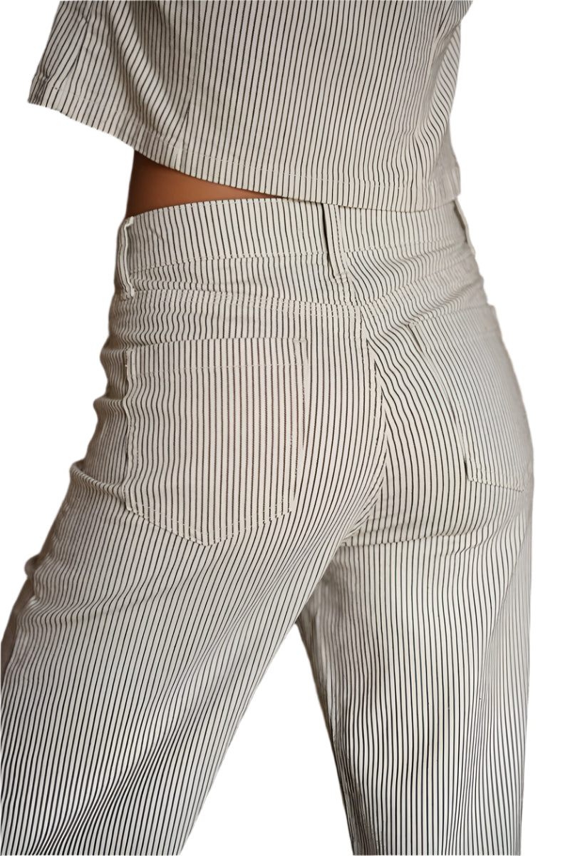 Oraije Paris Gasparette Black Pinstripe Cropped Jean - clever alice