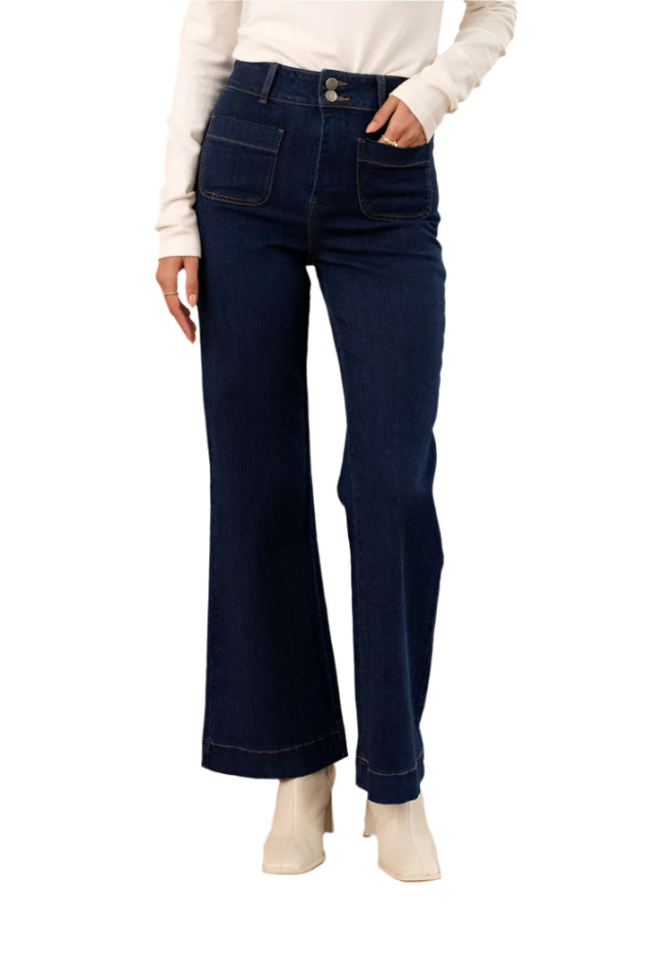 Oraije Paris Elenette Cropped Pant in Raw Denim