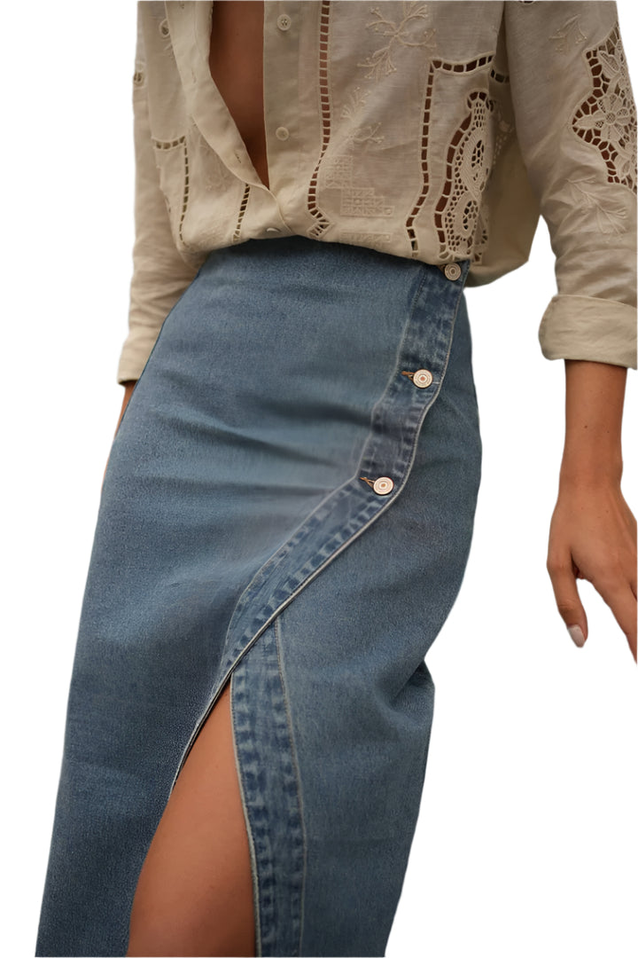 Oraije Paris Jarod Skirt in Light Denim - clever alice