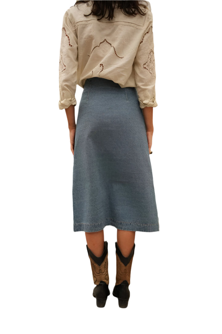 Oraije Paris Jarod Skirt in Light Denim - clever alice