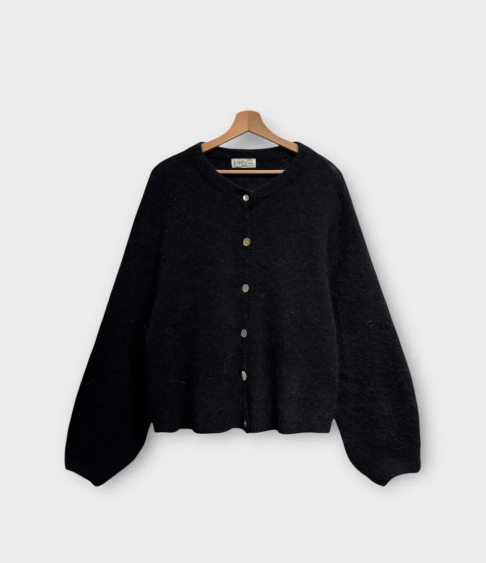 Lafee Alpaga/Wool Blend Cardigan - clever alice