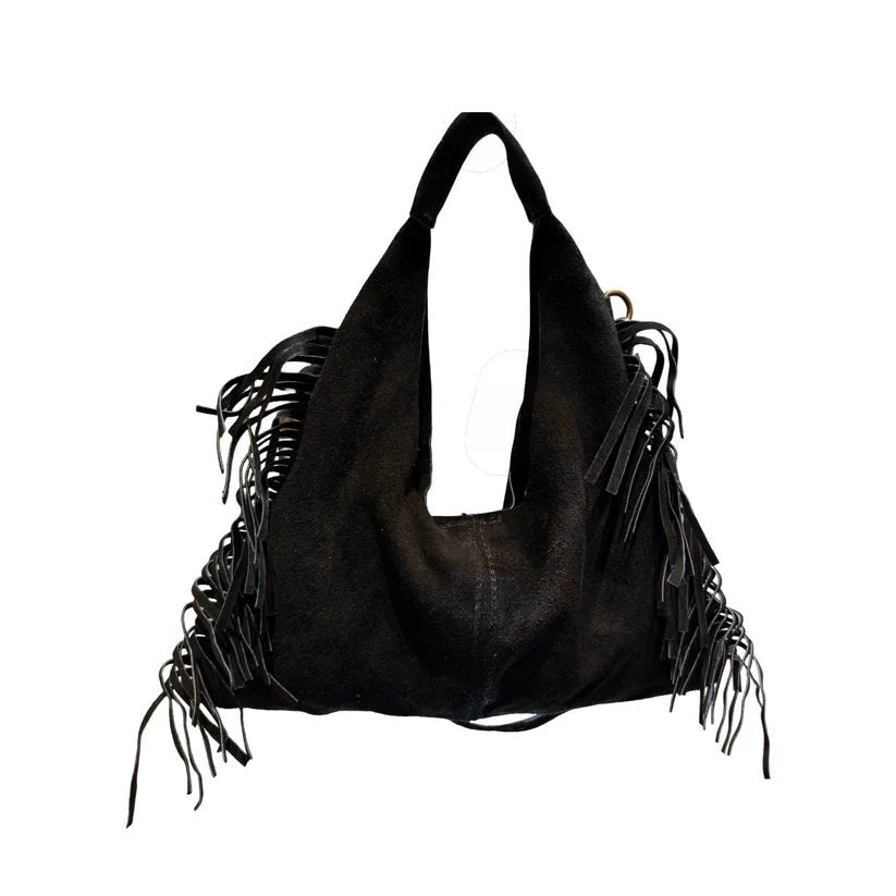 Louisa Lee SAC BANDOULIER CUIR SUEDE MARCO FRANGE - clever alice