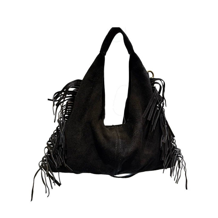 Louisa Lee SAC BANDOULIER CUIR SUEDE MARCO FRANGE - clever alice