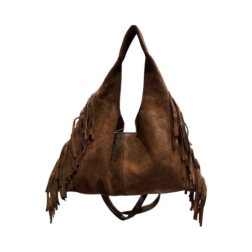 Louisa Lee SAC BANDOULIER CUIR SUEDE MARCO FRANGE - clever alice