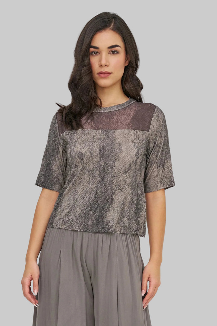 M Brand Knit/Woven Combo Top - clever alice