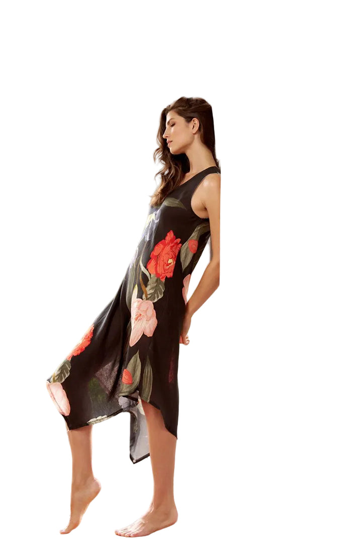 M Made In Italy Black Blossom Dress - clever alice