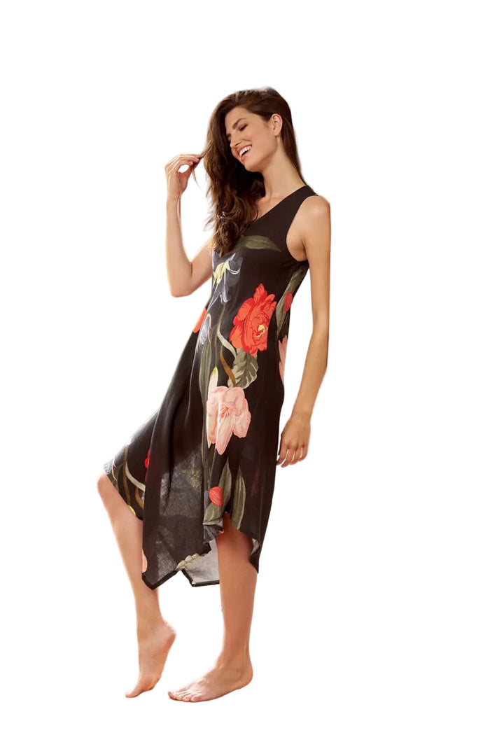 M Made In Italy Black Blossom Dress - clever alice