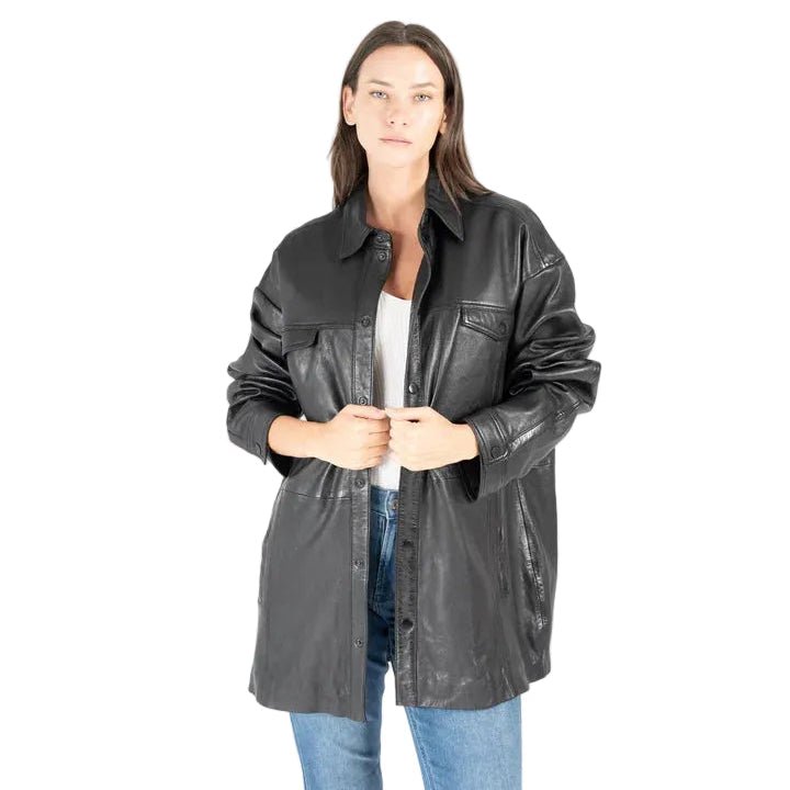 Mauritius Currow Oversized Snap Front Shirt Jacket - clever alice
