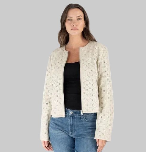 Mauritius Lightweight Perforated Detail Front Zip - clever alice