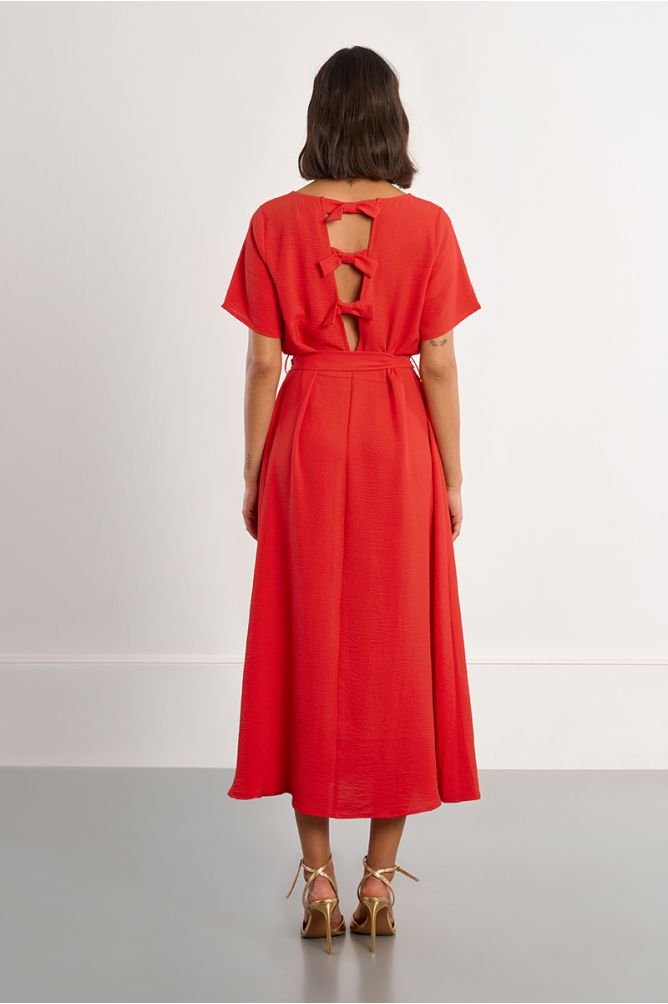 Molly Bracken Bow Cutout Maxi Dress - clever alice