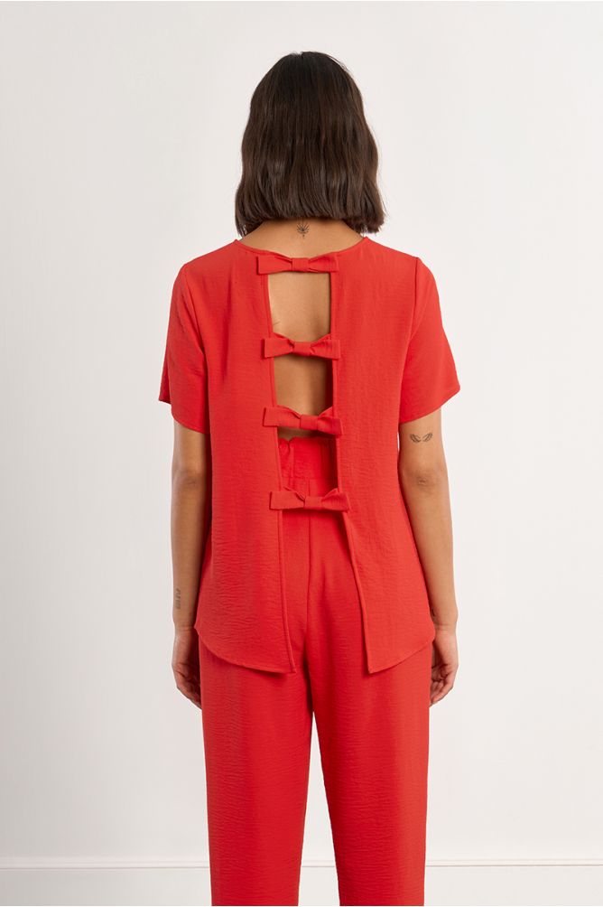 Molly Bracken Bow Cutout T-Shirt - clever alice