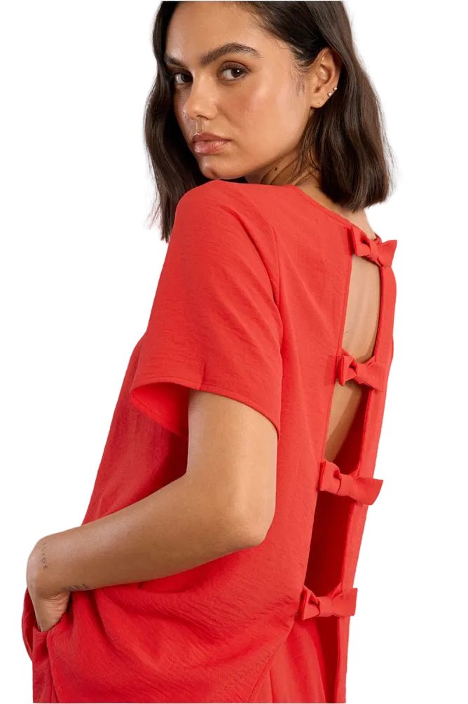 Molly Bracken Bow Cutout T-Shirt - clever alice