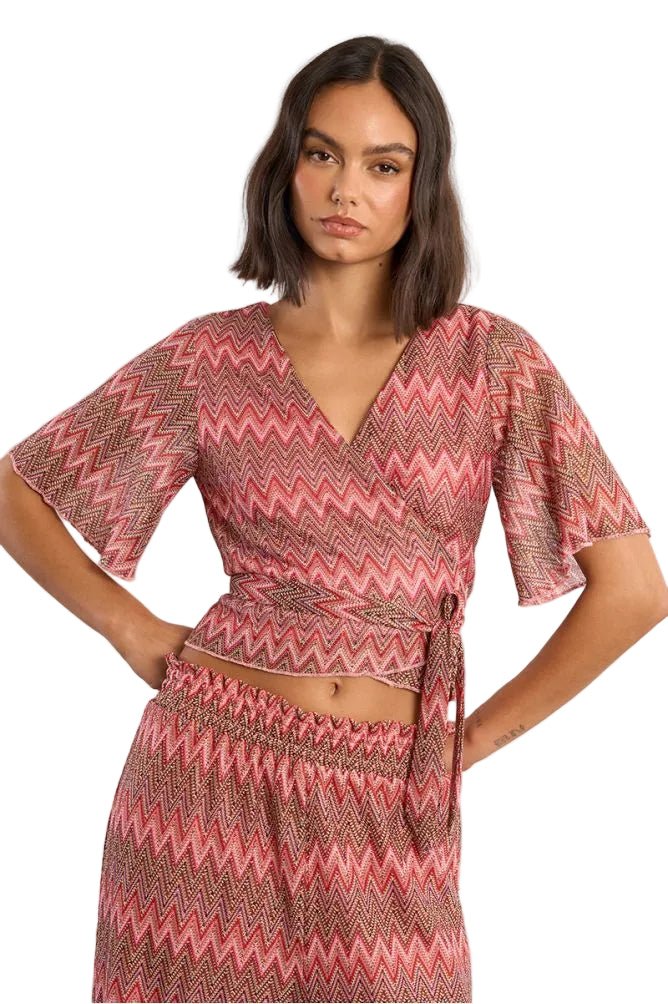 Molly Bracken Chevron Wrap Top - clever alice