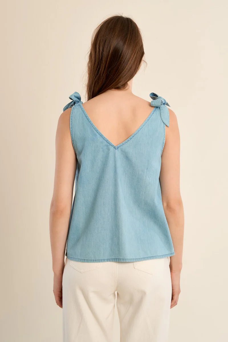 Molly Bracken Cotton tank top, tie straps - clever alice
