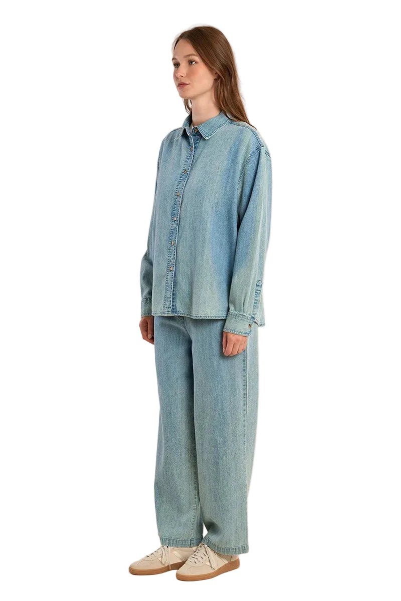 Molly Bracken Denim Shirt with Bead Detailing - clever alice