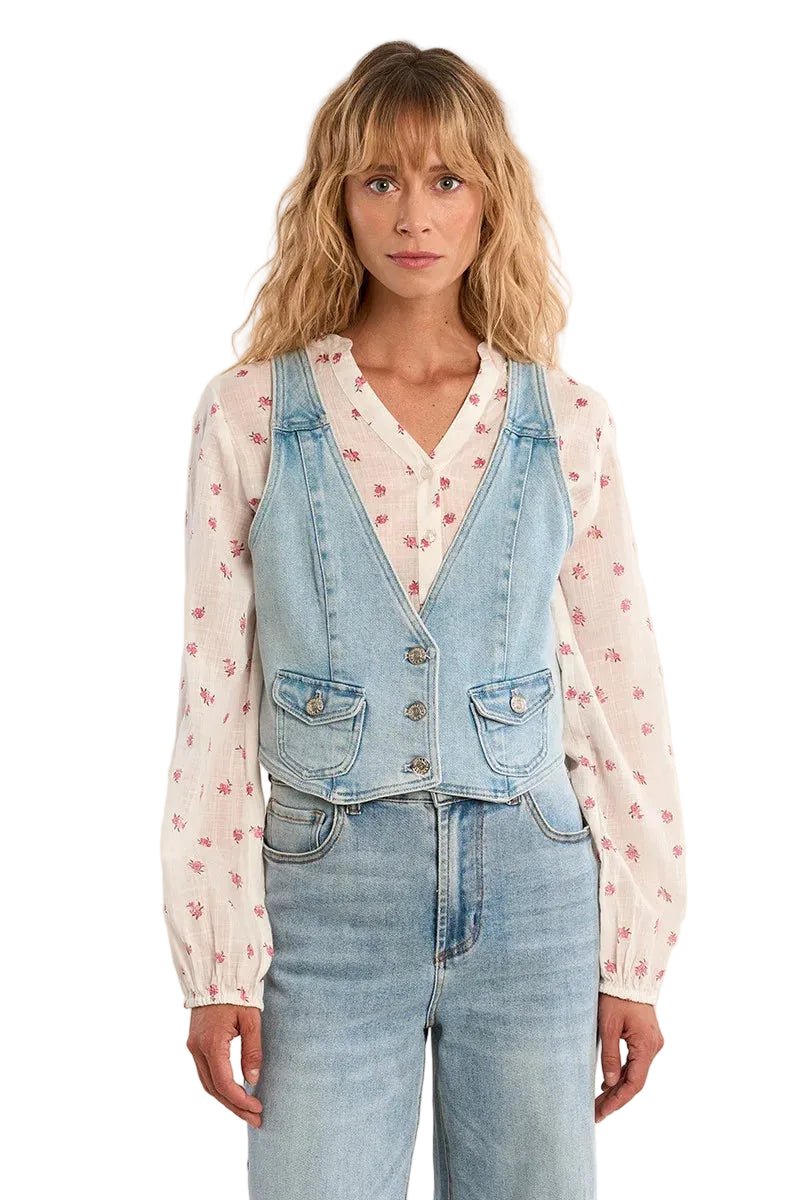 Molly Bracken Denim V - Neck Vest - clever alice