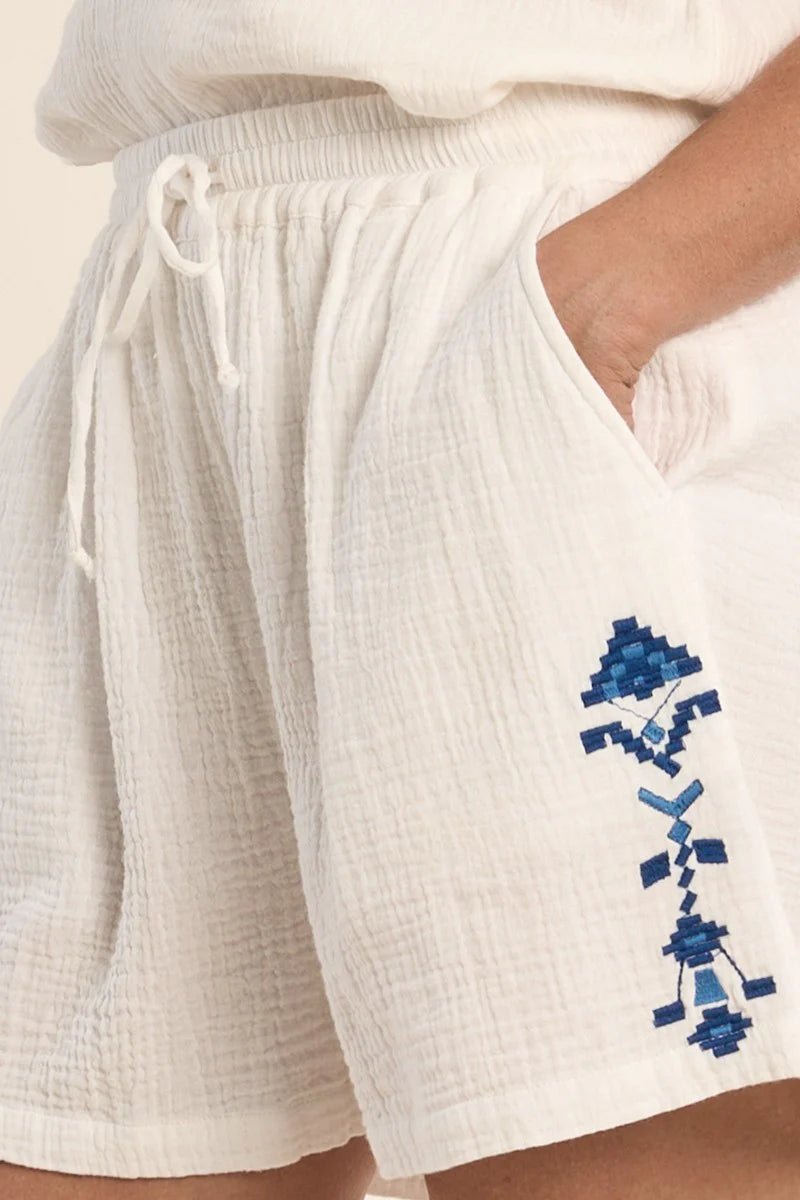 Molly Bracken Embroidered Gauze Shorts - clever alice