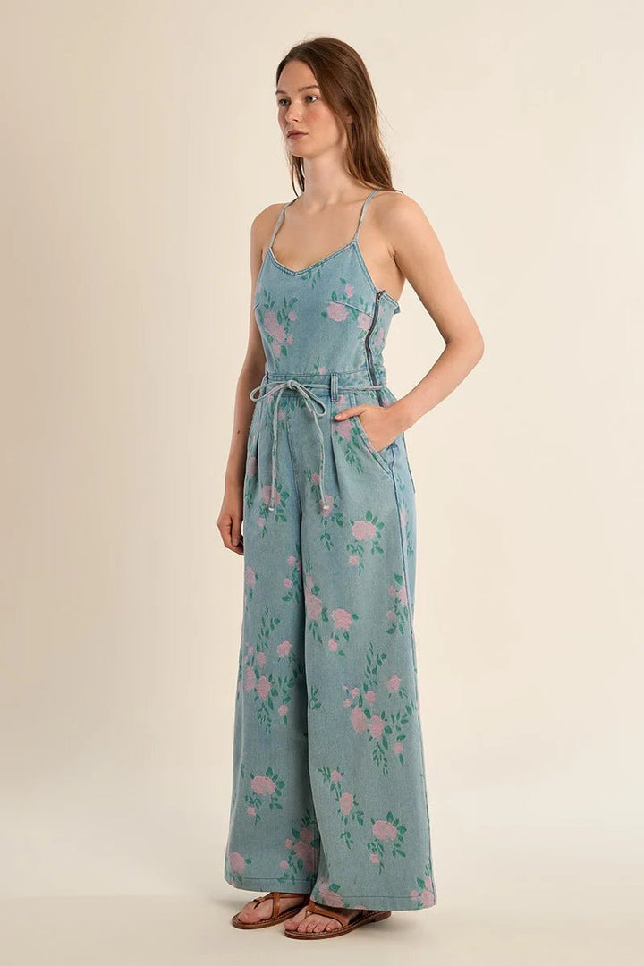 Molly Bracken Floral denim jumpsuit - clever alice