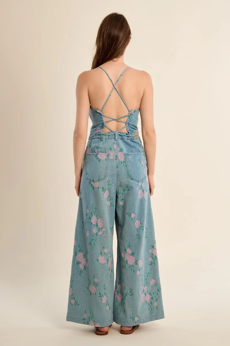 Molly Bracken Floral denim jumpsuit - clever alice
